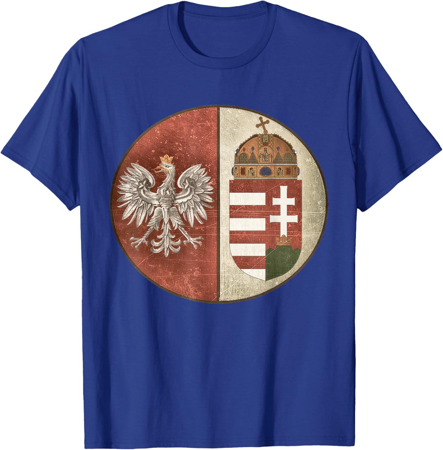 Poland Hungary Heritage Vintage-look Polska Hungarian T-Shirt - T-Shirt | Royal