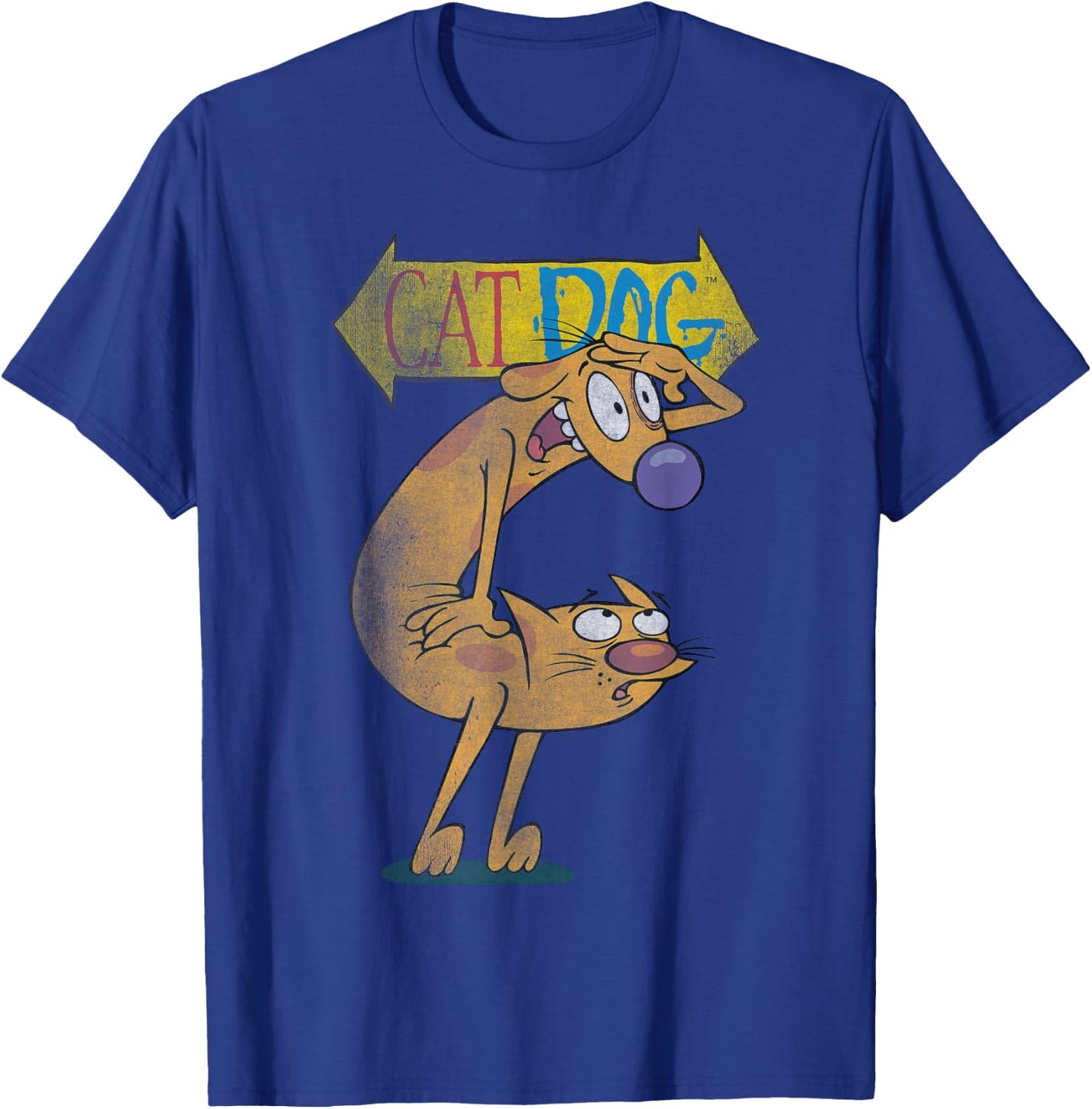 Nickelodeon Classic Nickelodeon CatDog Character Logo T Shirt, Black, Small US T-Shirt - T-Shirt | Royal