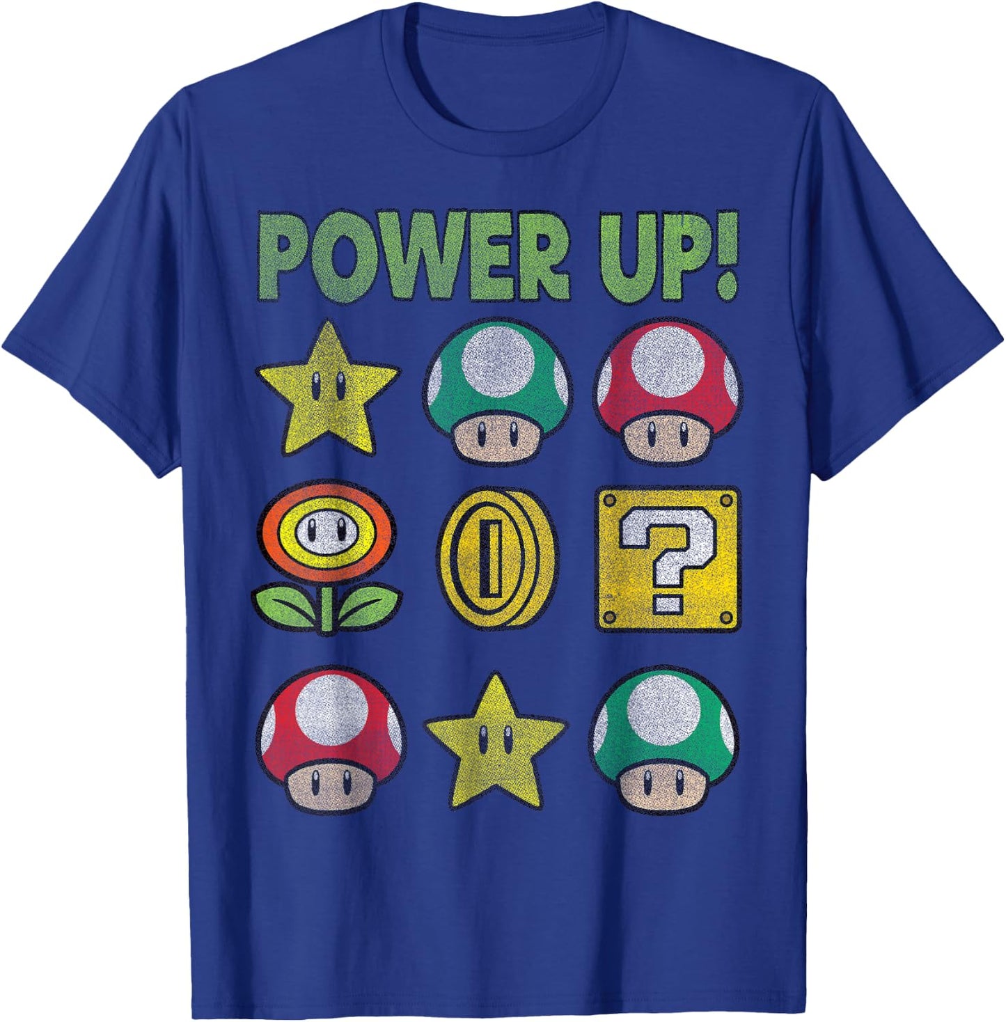Super Mario Power Up Items Vintage Graphic T-Shirt - T-Shirt | Royal