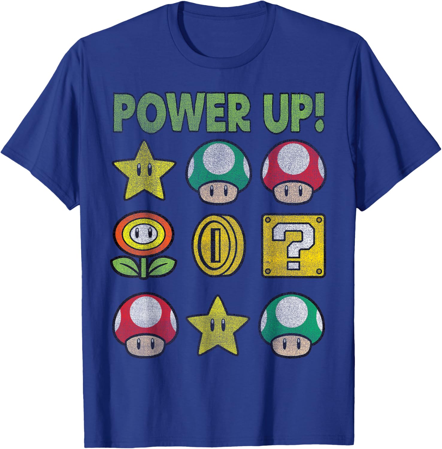 Super Mario Power Up Items Vintage Graphic T-Shirt - T-Shirt | Royal