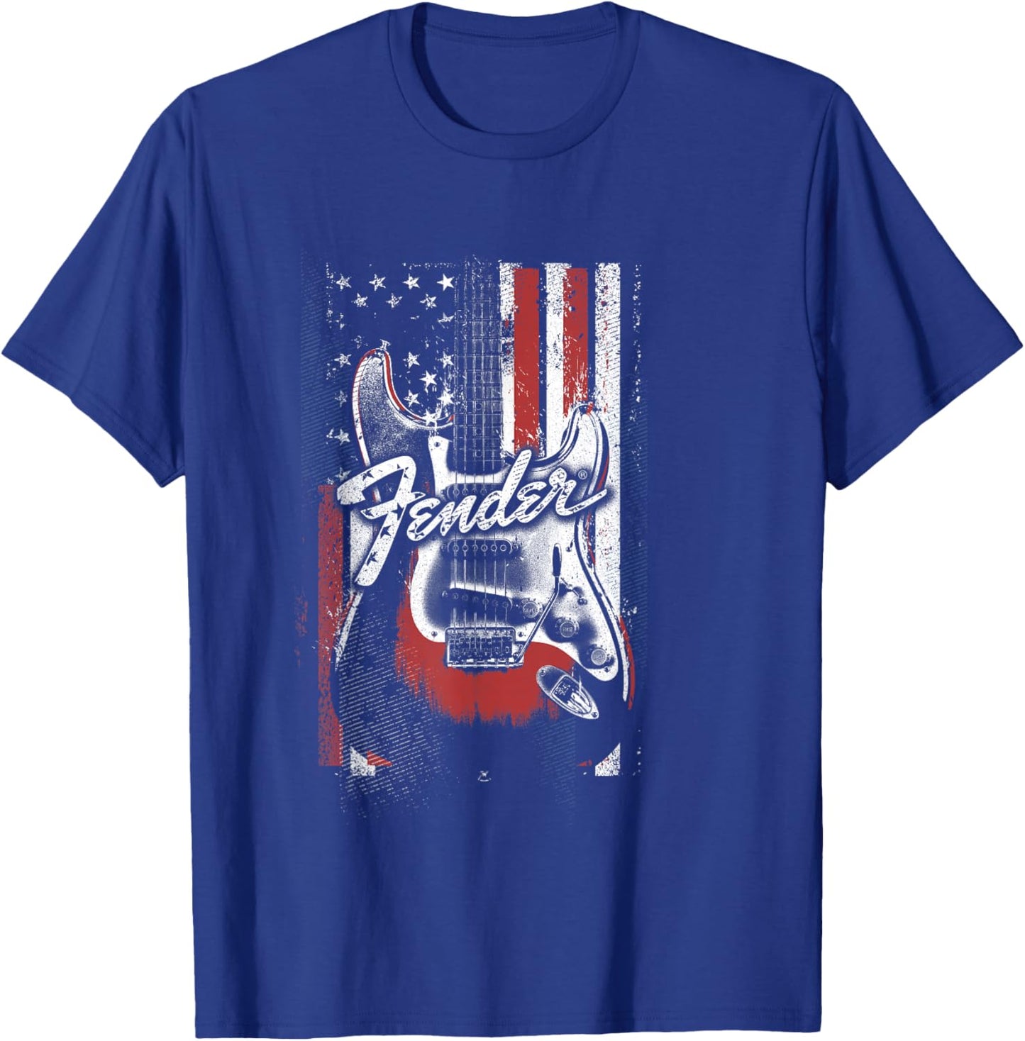 Fender 4th Of July Red White & Rock Vintage Poster T-Shirt - T-Shirt | Royal