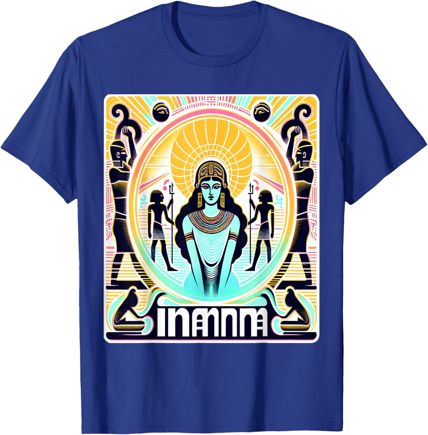 Inanna Sumerian Deity Mythology -Adults Black Small Ancient Mythology Themed Graphic Retro Unique Ancient Sumerian Mythology Theme T-Shirt - T-Shirt | Royal