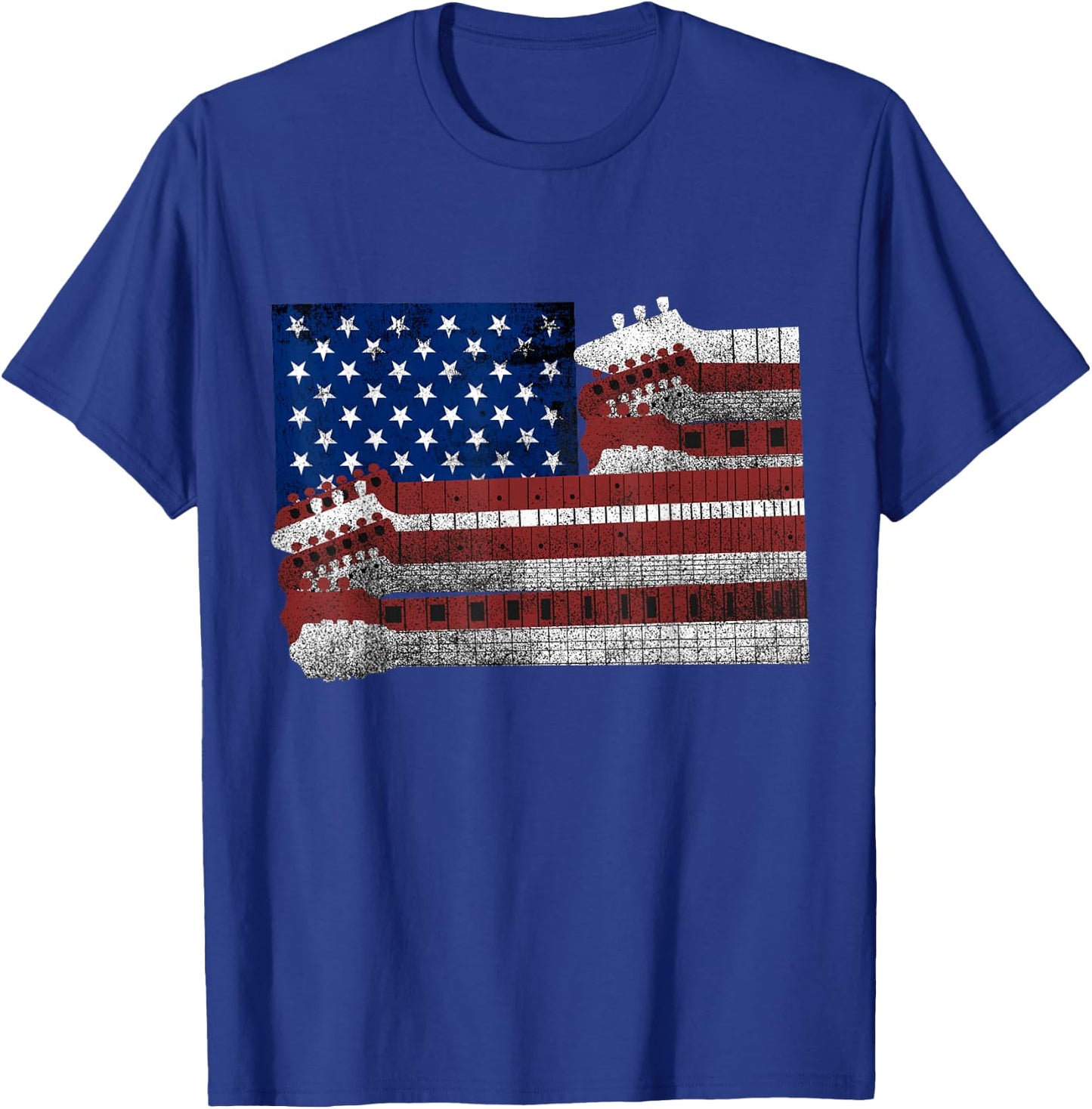 Guitar - US Flag Lovers - USA Patriotic Guitarist Women Kids Men T-Shirt - T-Shirt | Royal