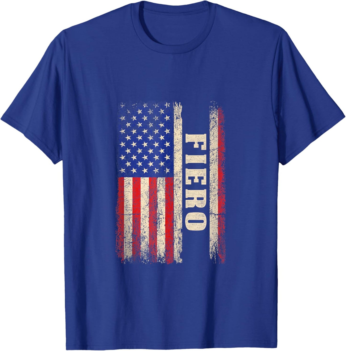Fiero Last Name Shirt Fiero Name American Flag T-Shirt - T-Shirt | Royal
