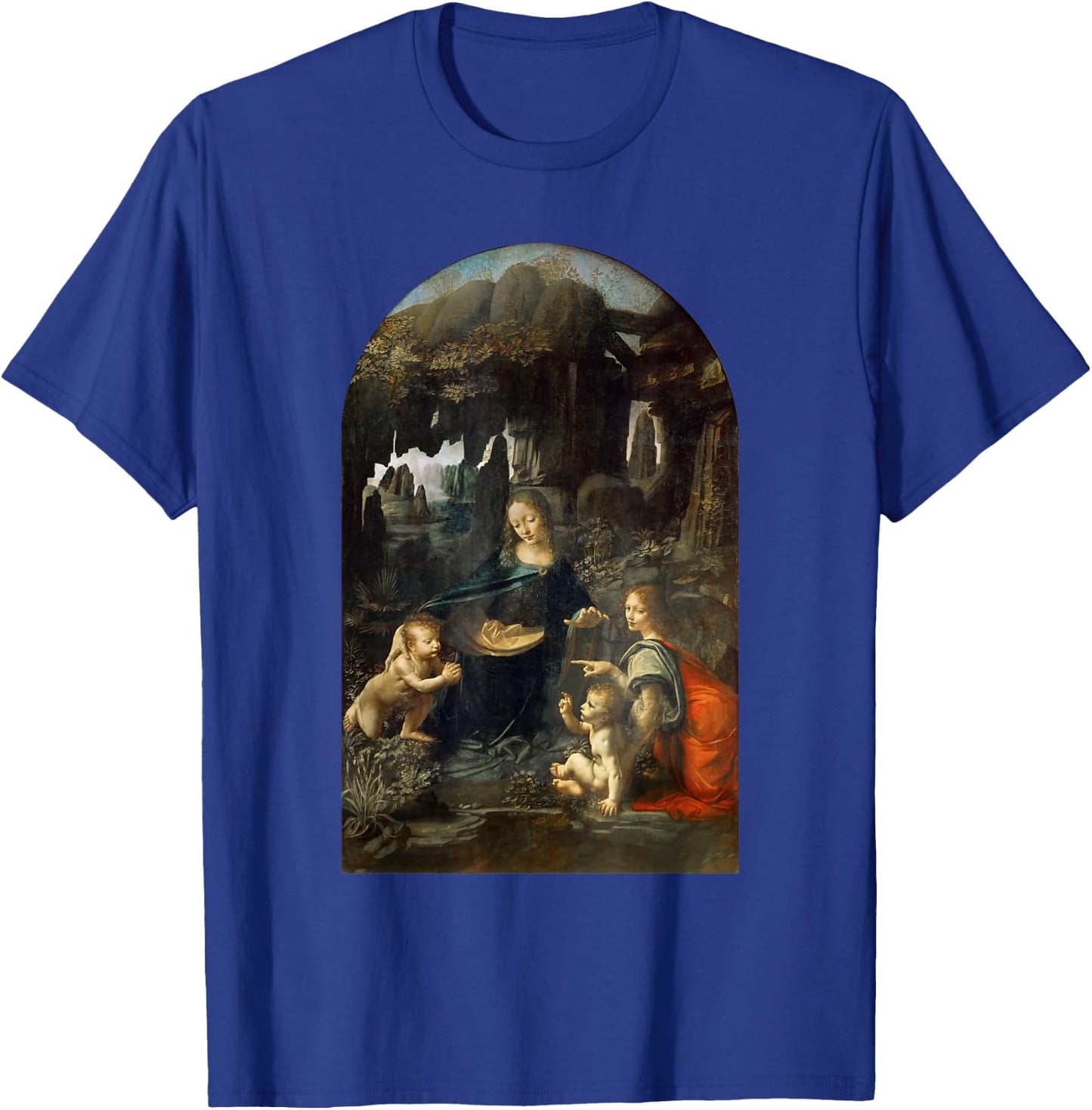 Virgin of the Rocks by Leonardo da Vinci T-Shirt - T-Shirt | Royal