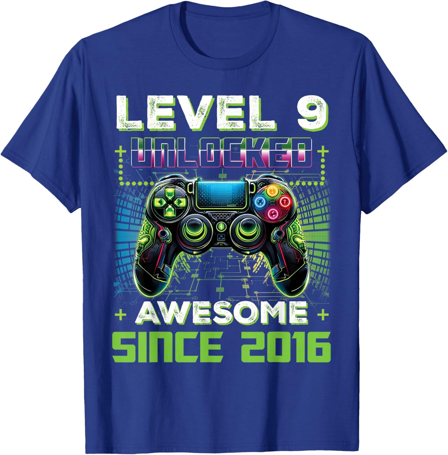 Level 9 Unlocked Video Game 9th Birthday Gamer Boys Son T-Shirt - T-Shirt | Royal