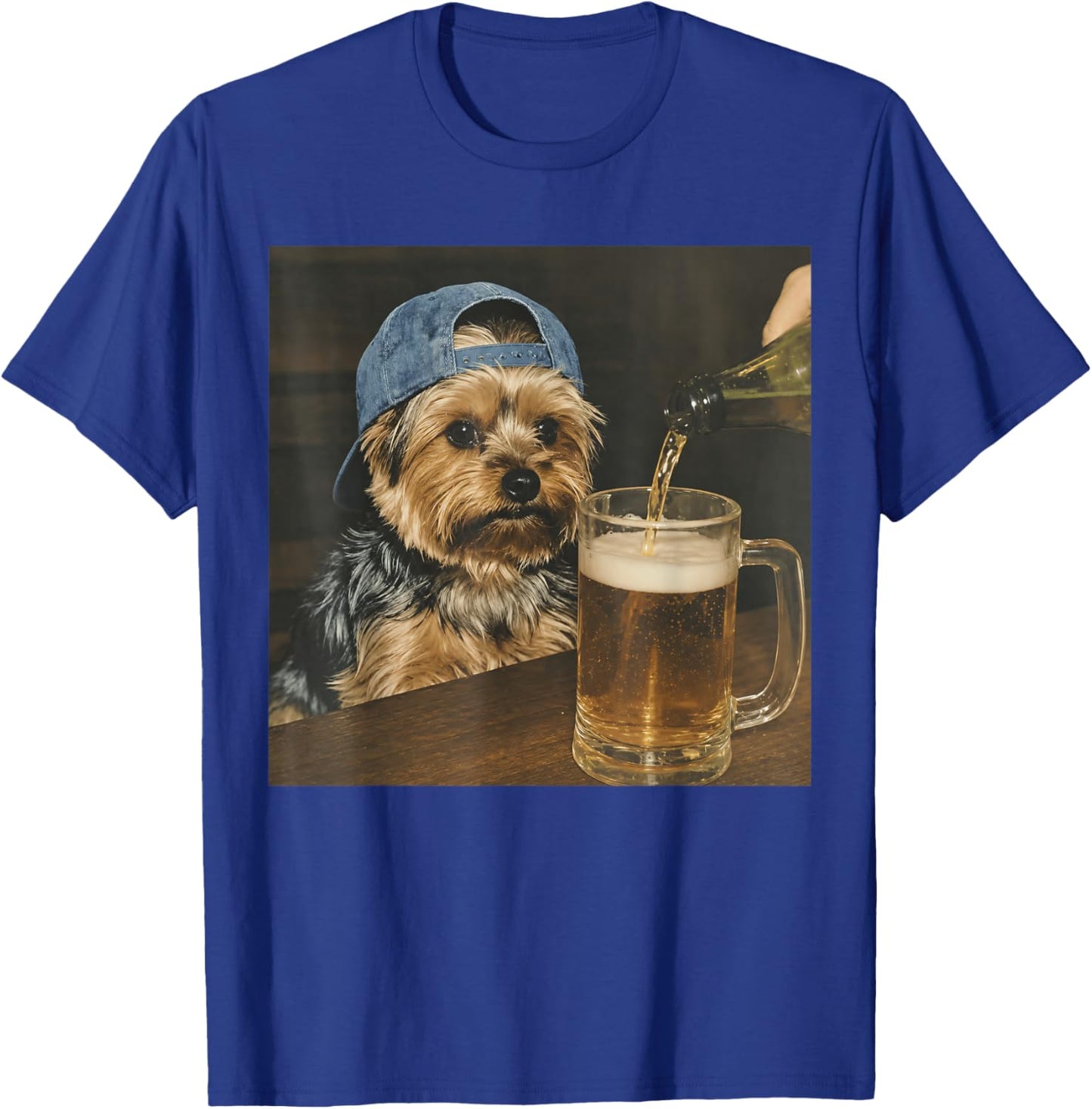 Vintage Yorkie Drinking Beer Funny Yorkie Dog Meme T-Shirt - T-Shirt | Royal
