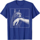 Cat Biting Hand Funny Minimalist Sketch Art T-Shirt - T-Shirt | Royal