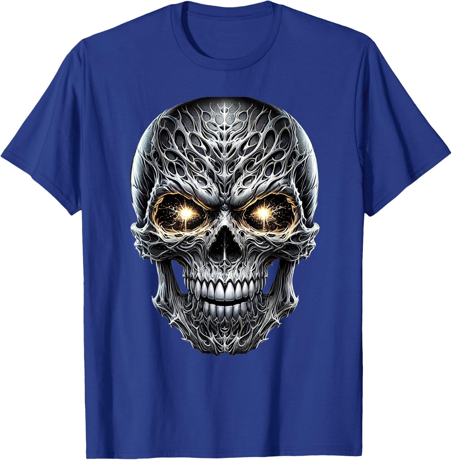 Scary Skeleton Face Evil Skeleton Halloween Costume T-Shirt - T-Shirt | Royal