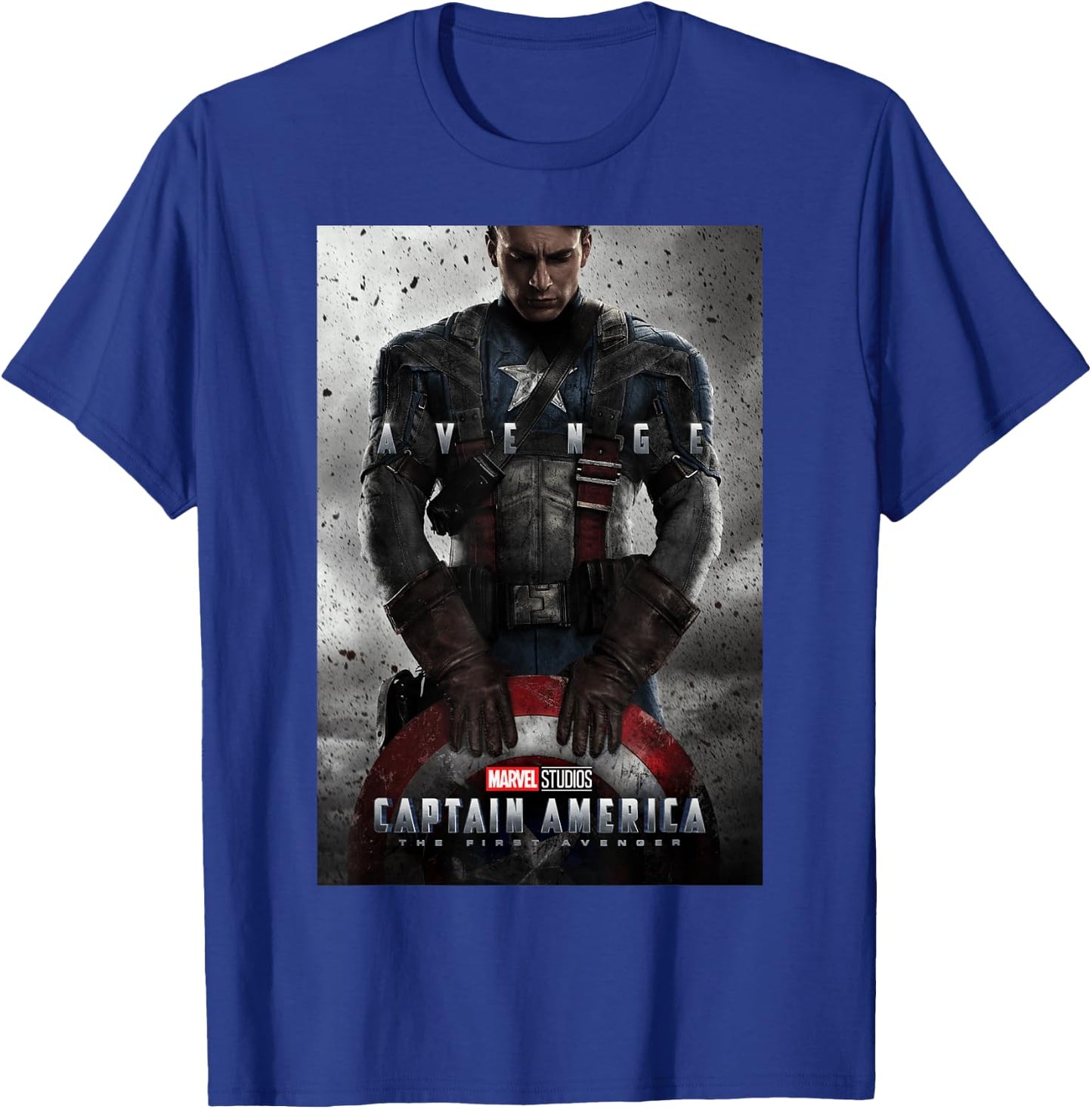Marvel Studios Captain America Movie Poster T-Shirt - T-Shirt | Royal