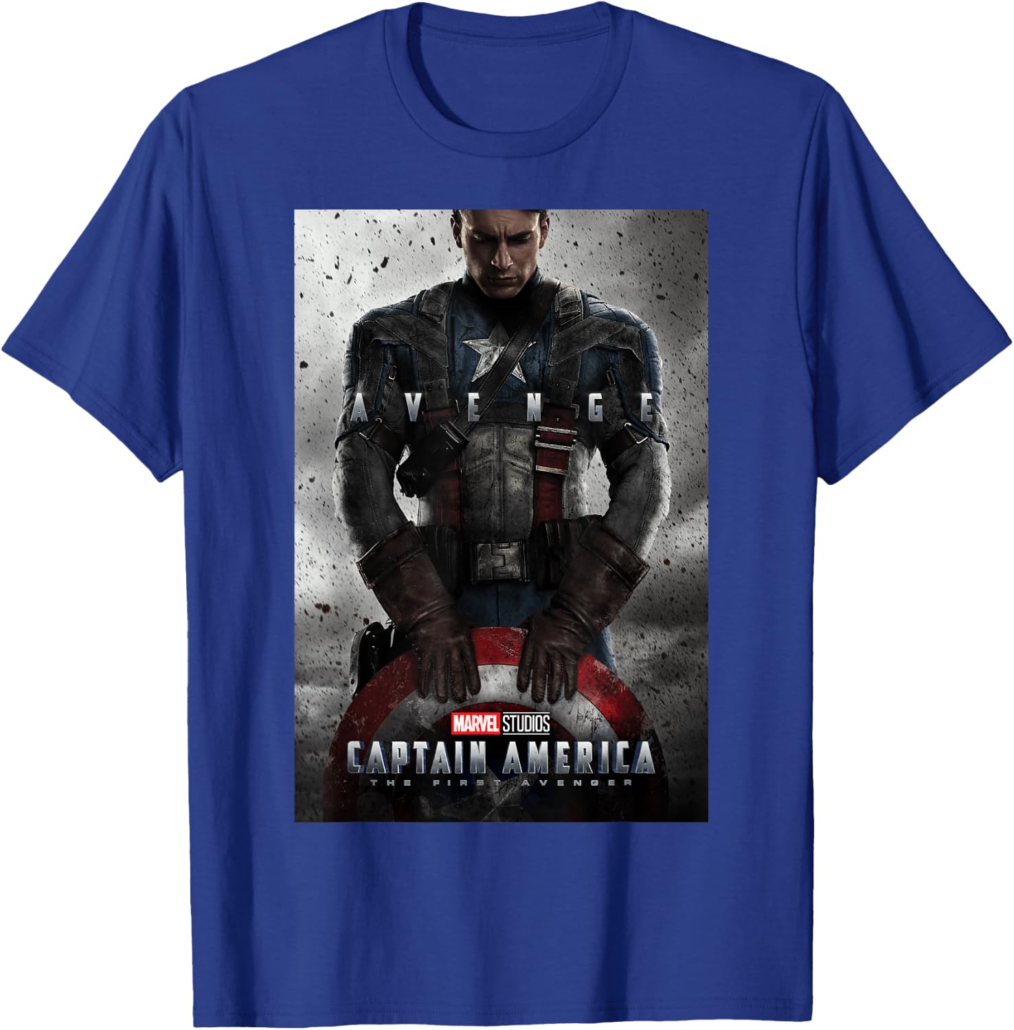 Marvel Studios Captain America Movie Poster T-Shirt - T-Shirt | Royal