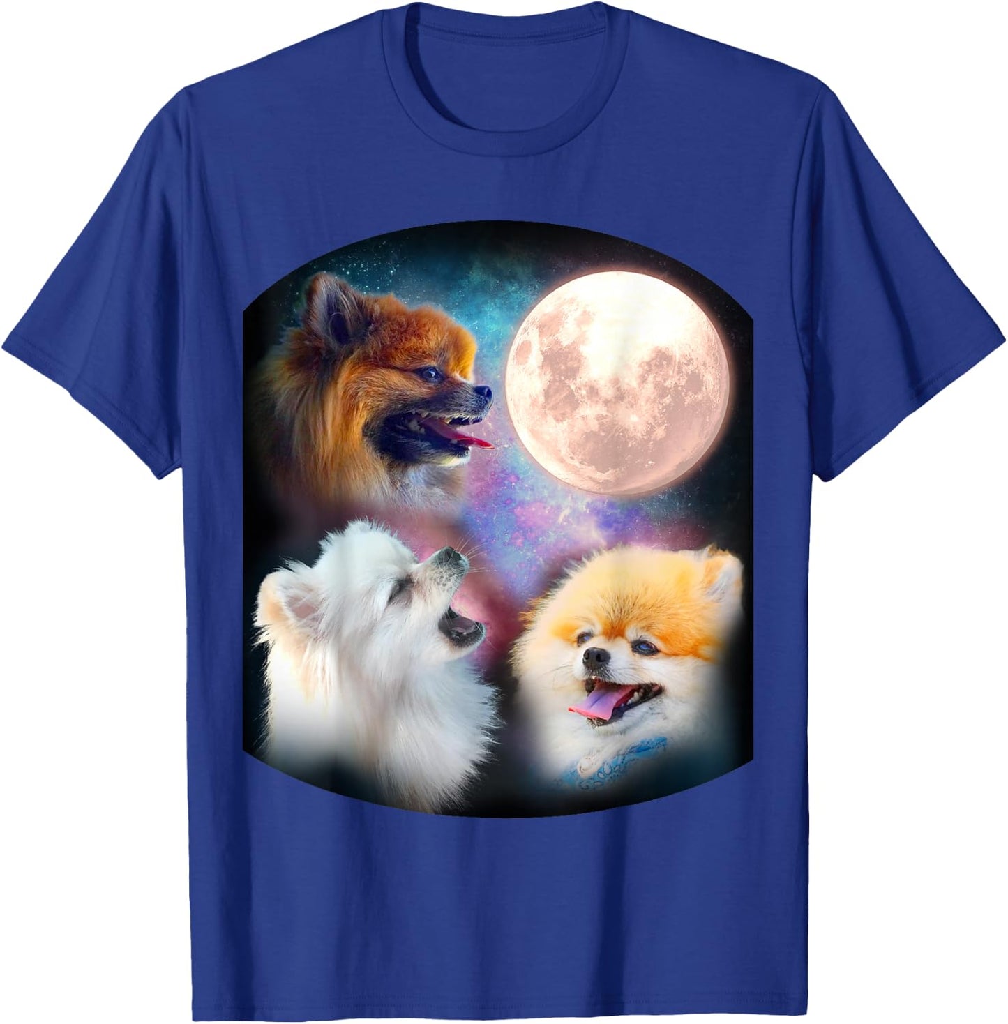 Pomeranian Dog T Shirt - Howling at Moon T-Shirt - T-Shirt | Royal