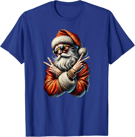 Santa Gangsta Bling Bling Christmas Cool Yule T-Shirt - T-Shirt | Royal