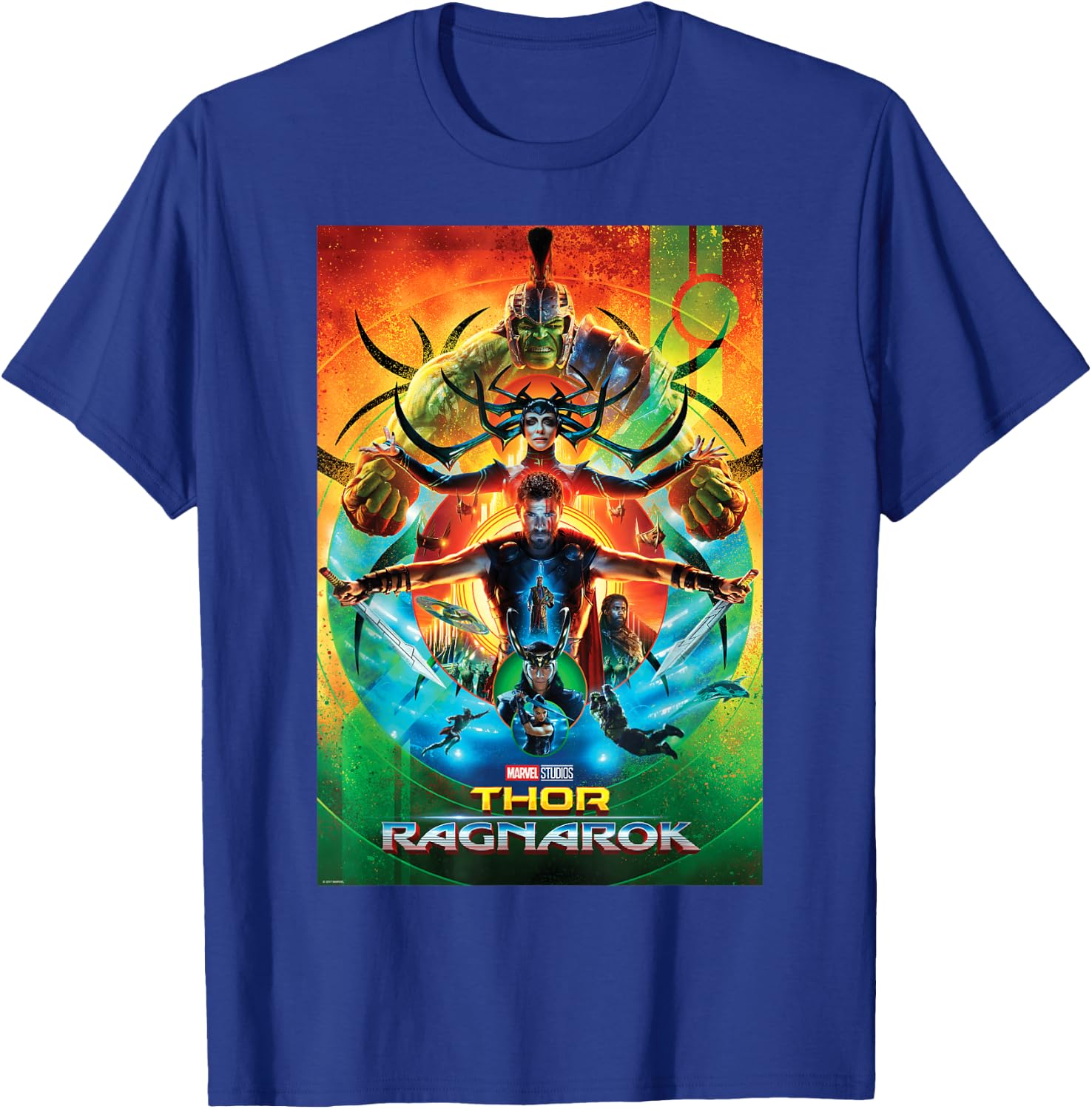 Marvel Studios Thor Ragnarok Movie Poster Graphic T-Shirt - T-Shirt | Royal