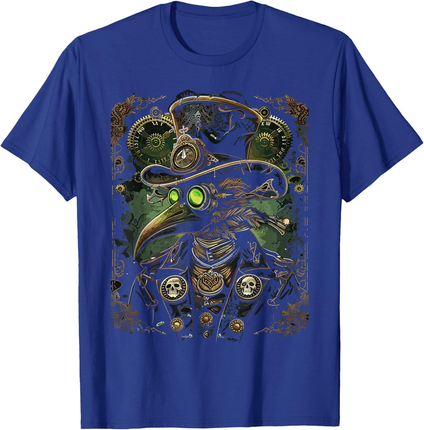 Mechanical Steampunk Pestilence Plague Doctor T-Shirt - T-Shirt | Royal