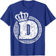 Cool ABC Name Shirt Letter D Character D Case Alphabetical D T-Shirt - T-Shirt | Royal