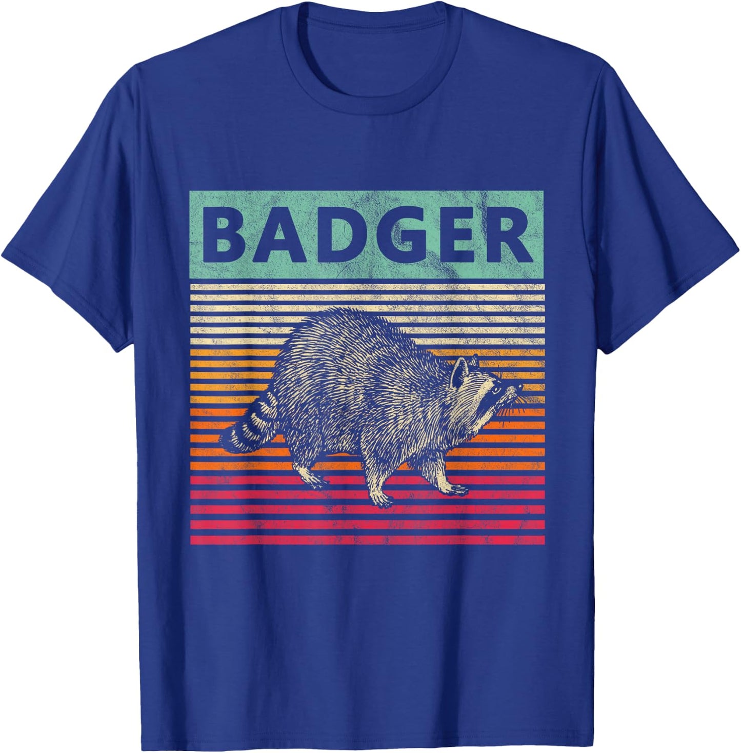 Retro Badger Love Honey Badgers T-Shirt - T-Shirt | Royal