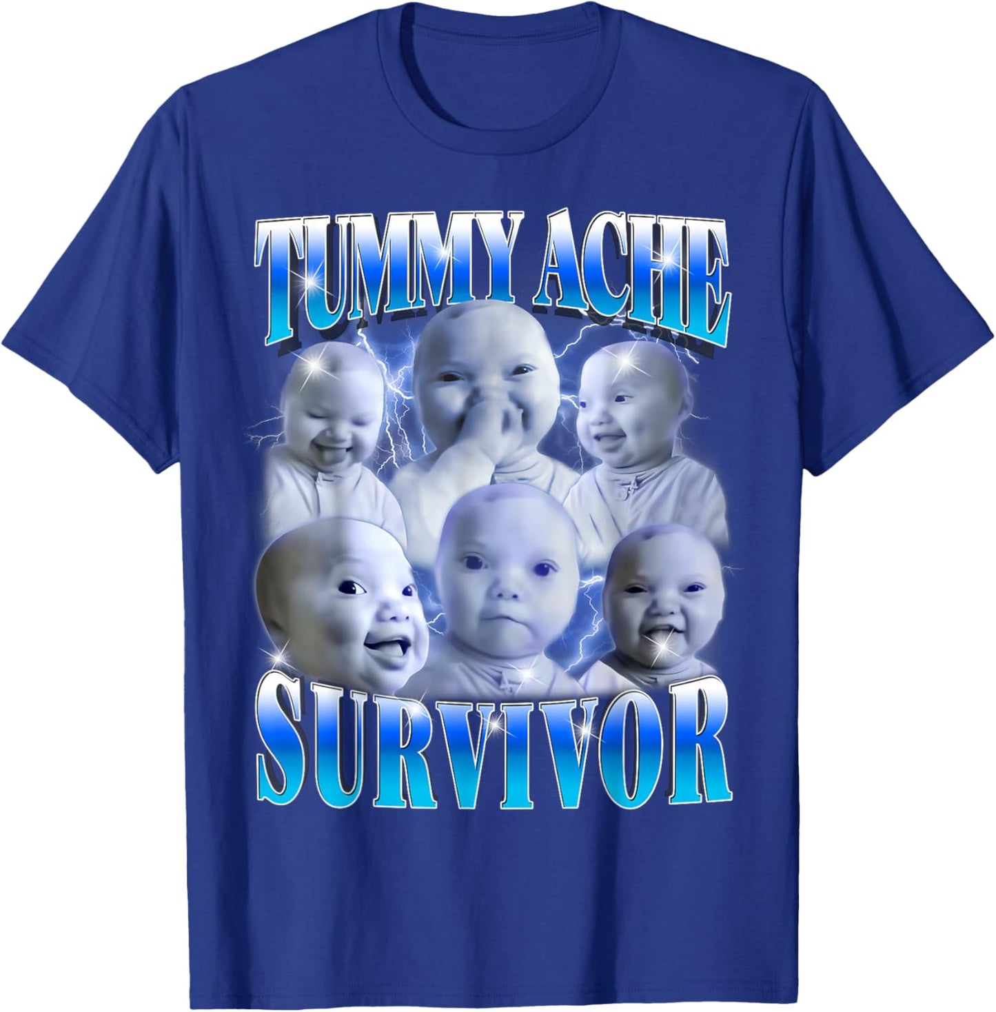 Ai Baby Meme Tummy Ache Survivor Funny GenZ Meme Brainrot T-Shirt - T-Shirt | Royal