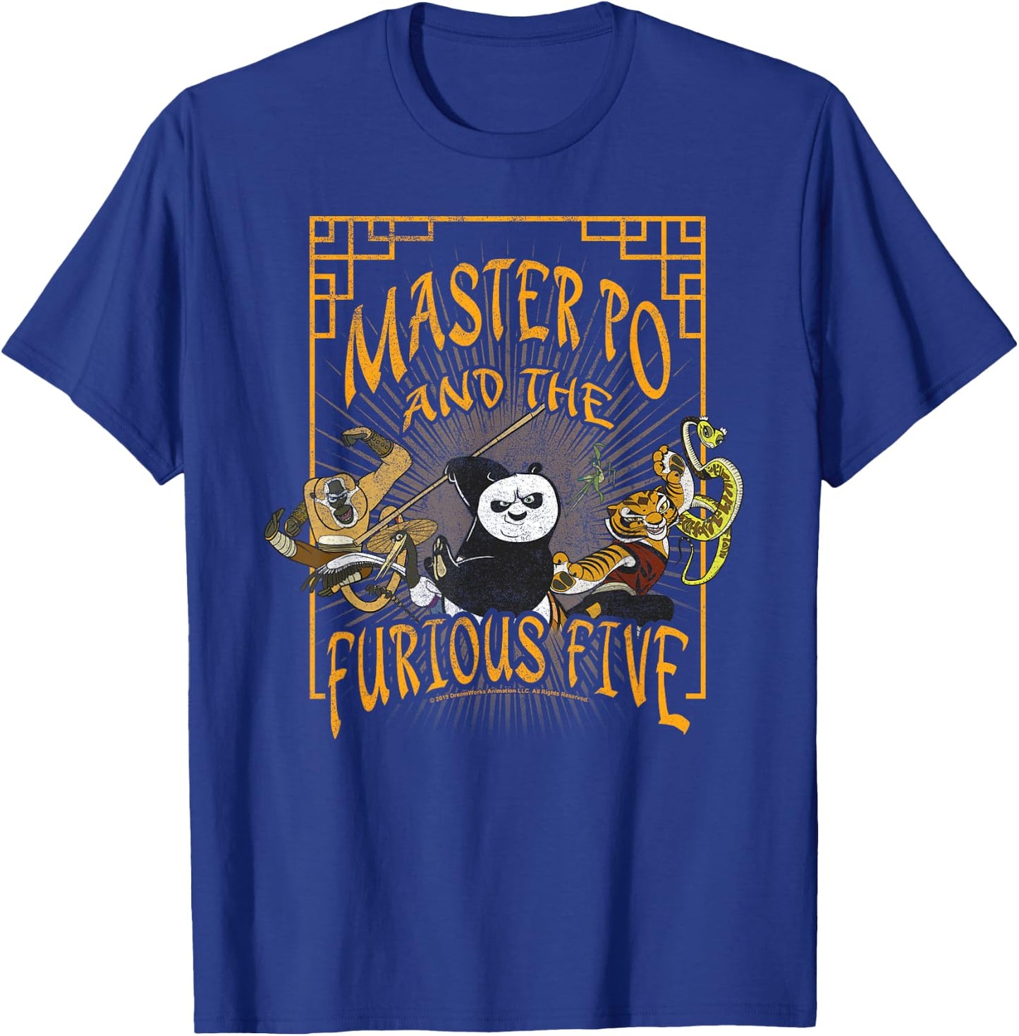 Kung Fu Panda Master Po And The Furious Five Poster T-Shirt - T-Shirt | Royal