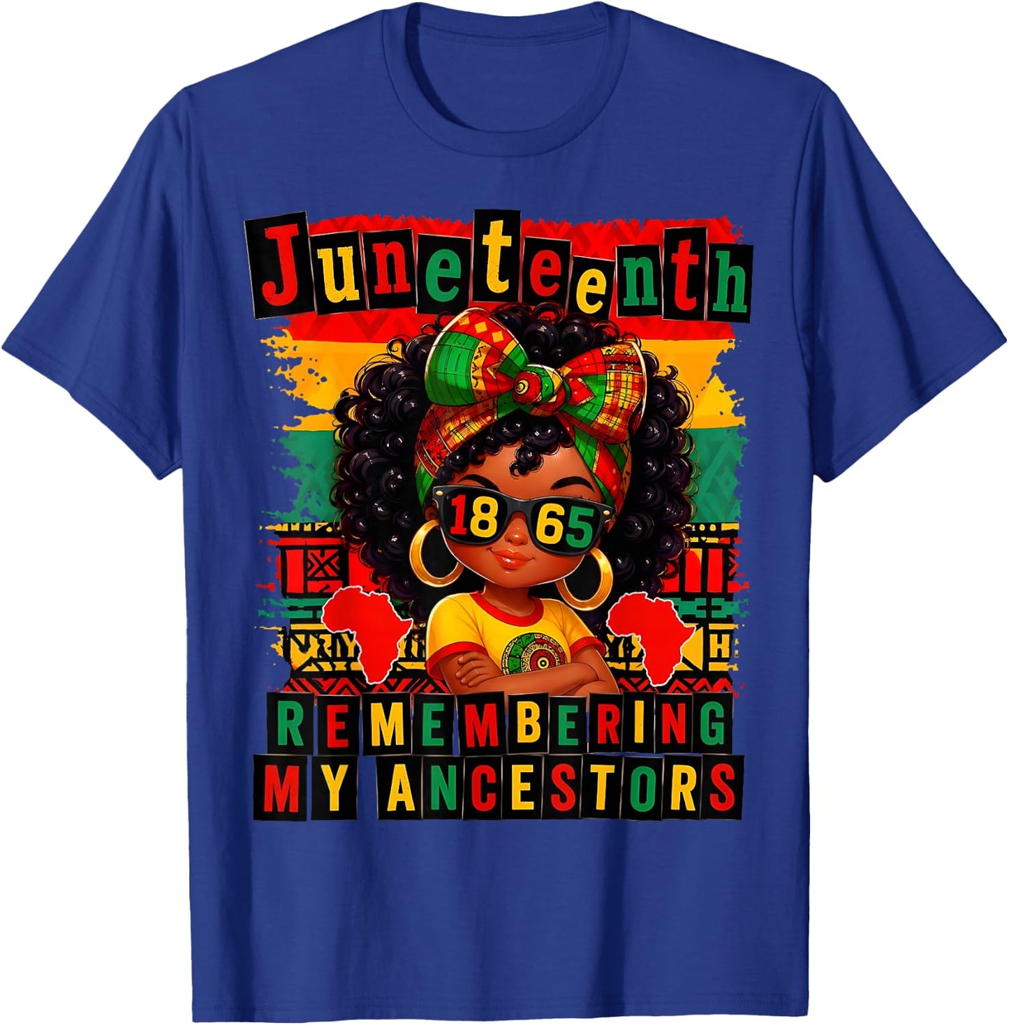 Retro Juneteenth Remembering My Ancestors Gift T-Shirt - T-Shirt | Royal