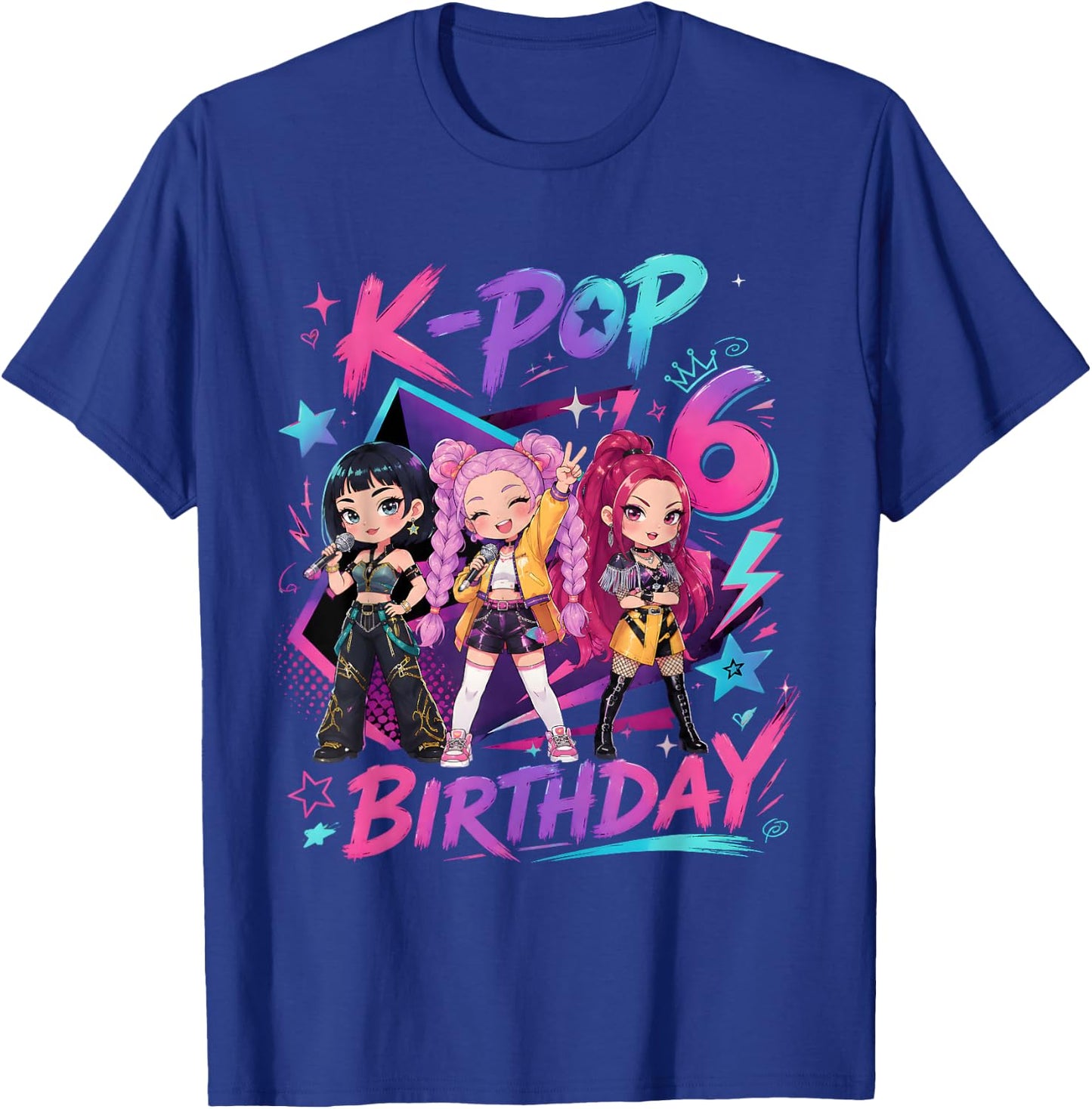 Kids It's My 6th K Pop Birthday Girl 6 Year Old K-Pop Bday T-Shirt - T-Shirt | Royal