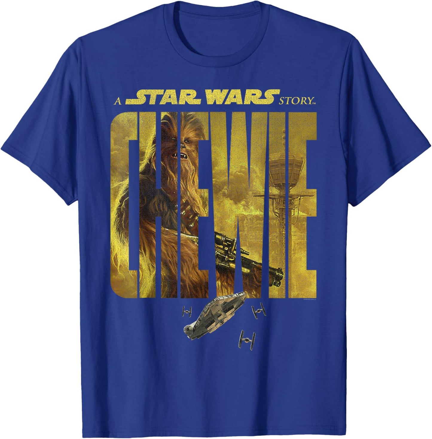 Star Wars Han Solo Story Chewie Logo Silhouette Fill T-Shirt - T-Shirt | Royal