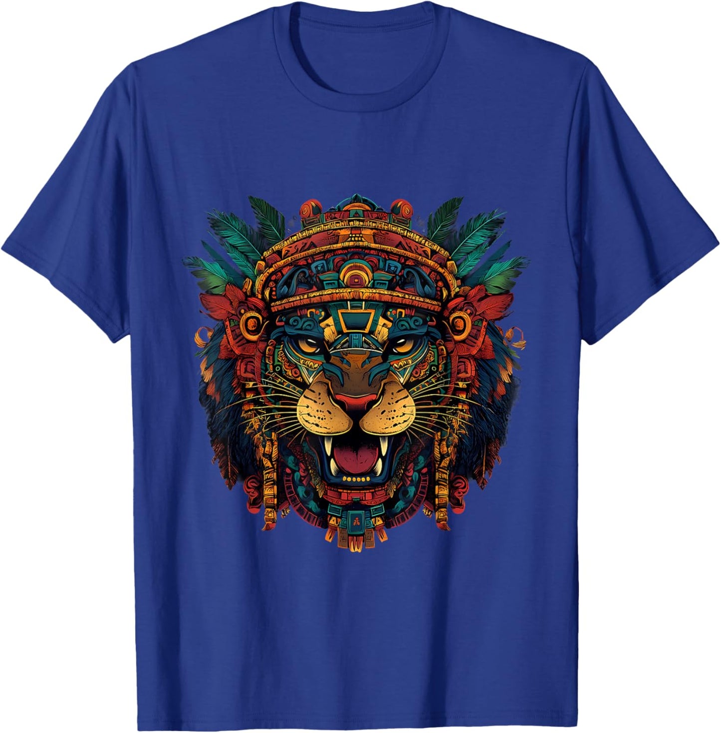 Mexican Mythology Native Mexican Pride Mayan Jaguar Aztec T-Shirt - T-Shirt | Royal