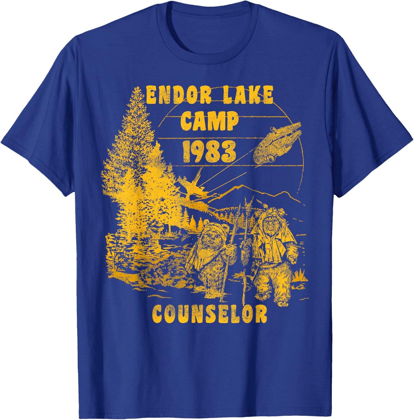 Star Wars Endor Lake Camp 1983 Counselor T-Shirt - T-Shirt | Royal