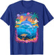 Space Dolphin Galaxy Dolphins Rainbow T-Shirt - T-Shirt | Royal