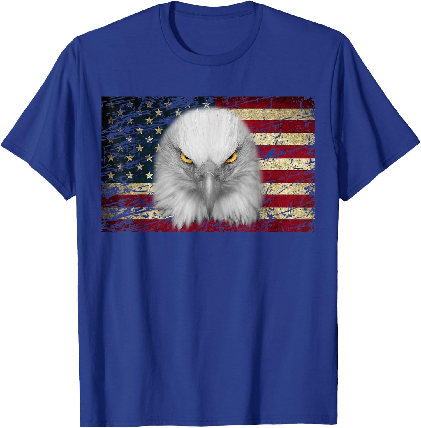 American Bald Eagle Eyes Shirt USA Flag Patriotic Shirt T-Shirt - T-Shirt | Royal