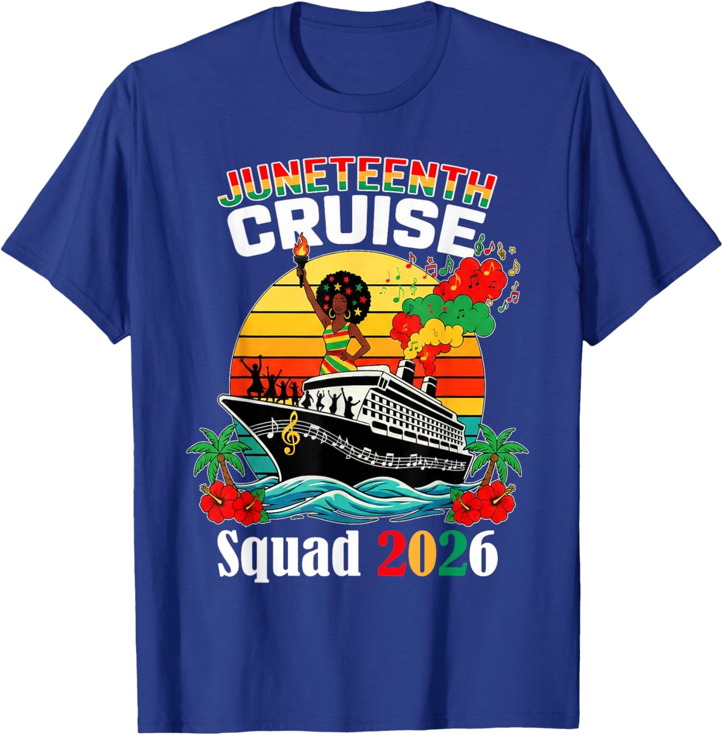 Juneteenth Cruise Squad 2026 African American Family Trip T-Shirt - T-Shirt | Royal