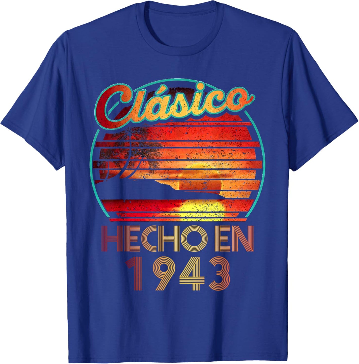 Spanish Made in 1943 Birthday Classic Retro T-Shirt - T-Shirt | Royal