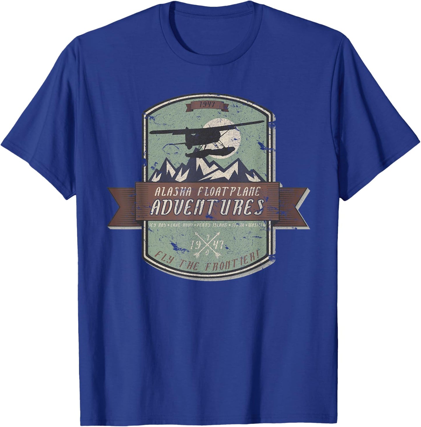Alaska Floatplane Adventures Beaver Airplane Pilot T-Shirt - T-Shirt | Royal