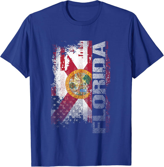 Florida State USA Flag Souvenir Gift T-Shirt - T-Shirt | Royal