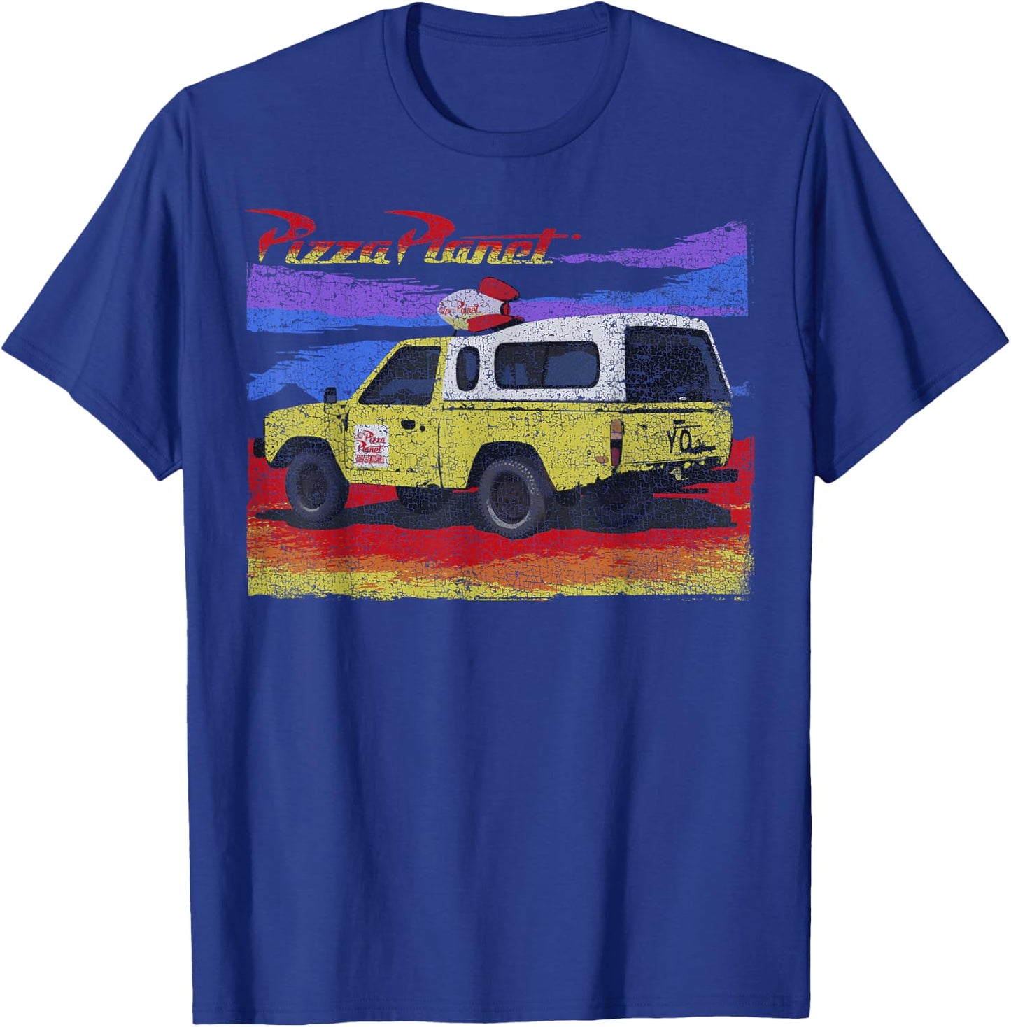 Disney Pixar Toy Story Pizza Planet Truck Distressed T-Shirt - T-Shirt | Royal