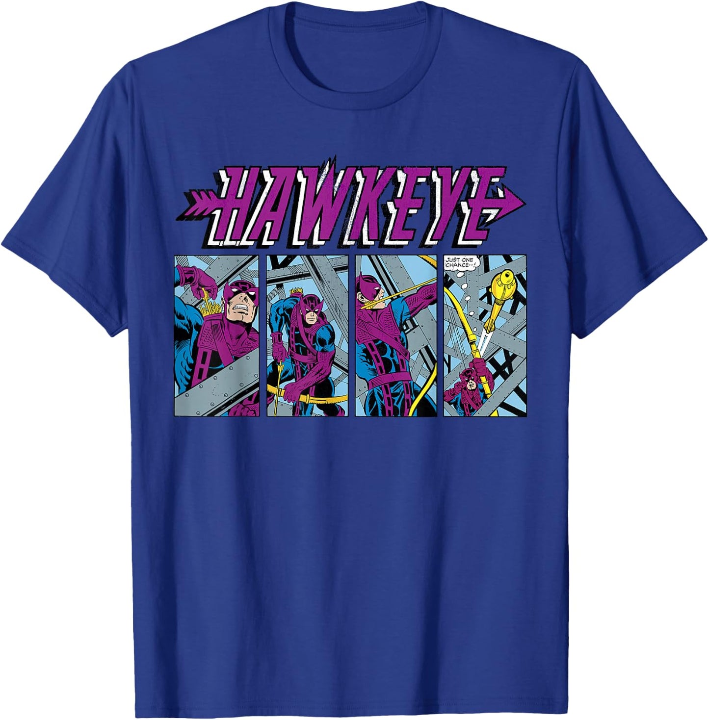 Marvel Hawkeye 'Just One Chance' Classic Comic Art T-Shirt - T-Shirt | Royal