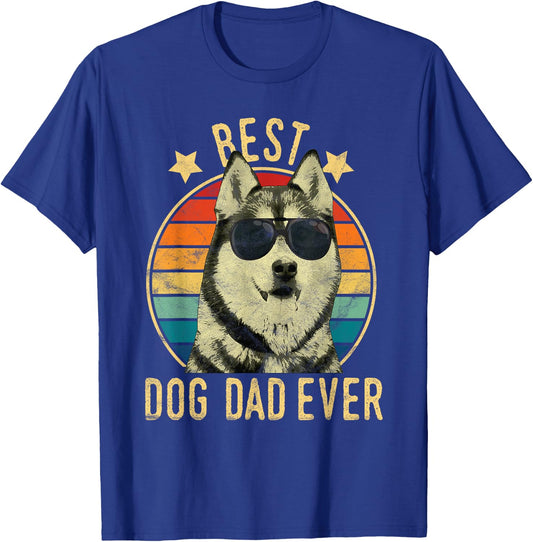 Best Dog Dad Ever Siberian Husky Father's Day Gift Men T-Shirt - T-Shirt | Royal