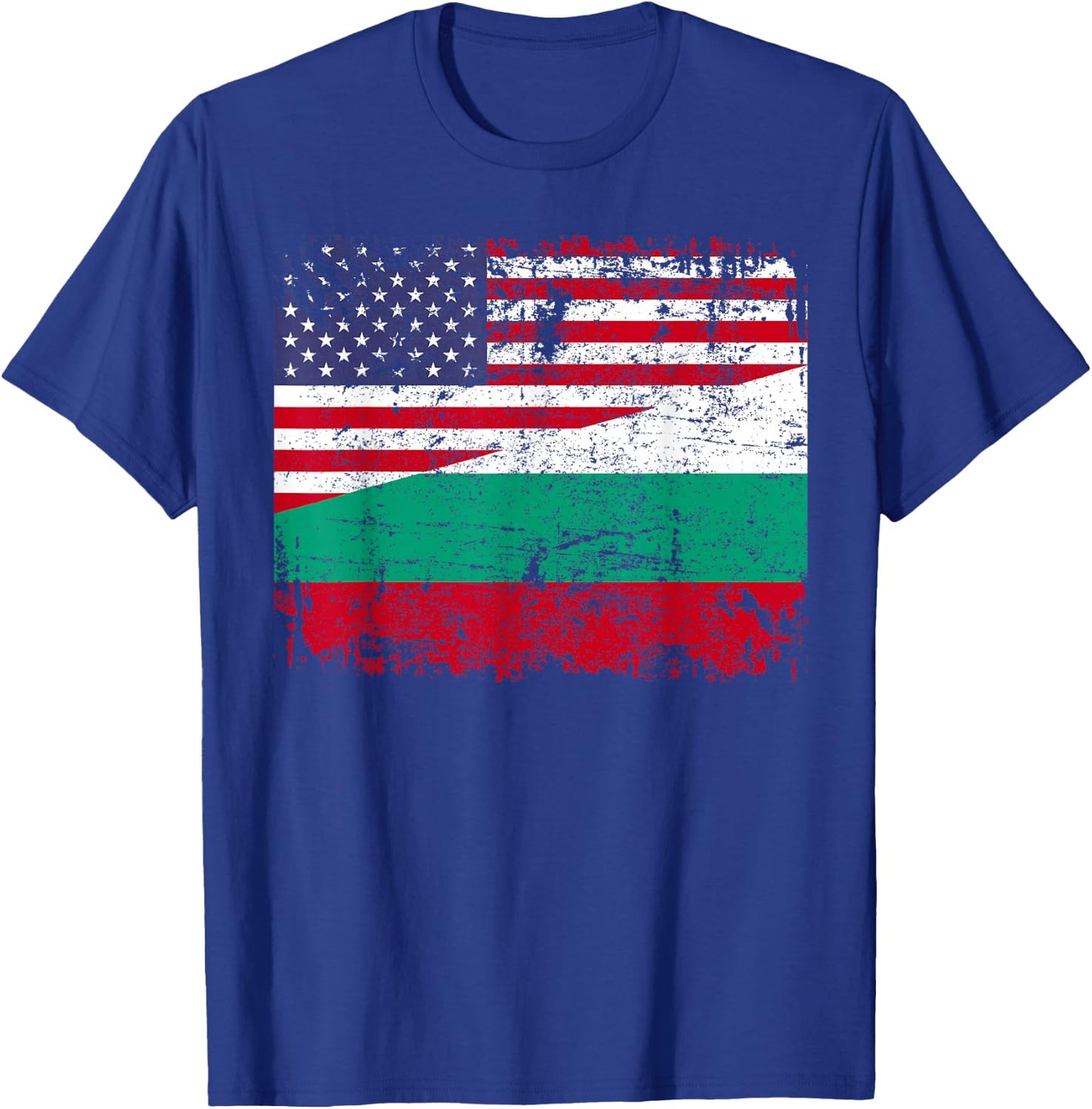 BULGARIAN ROOTS | Half American Flag | BULGARIA T-Shirt - T-Shirt | Royal