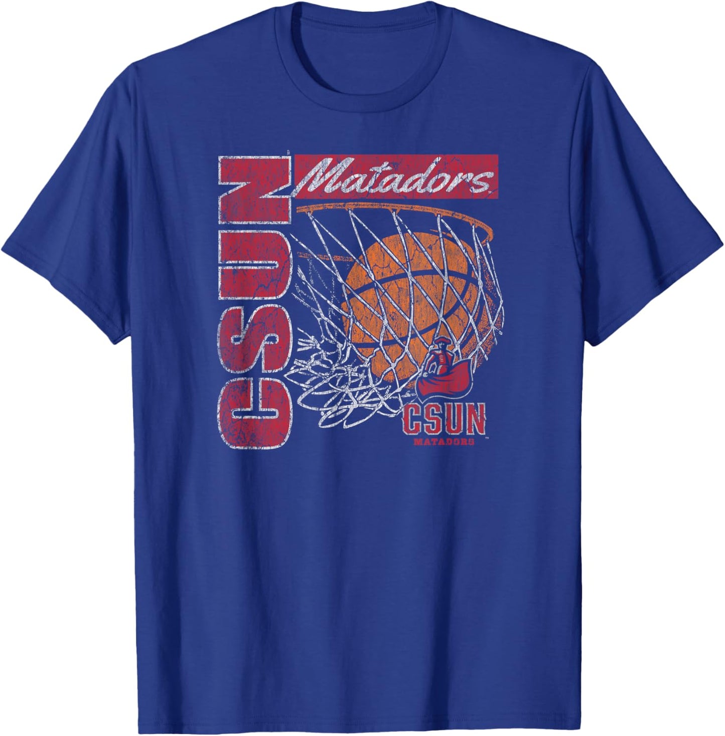 Cal State Northridge Matadors Vintage Basketball 90's Black T-Shirt - T-Shirt | Royal