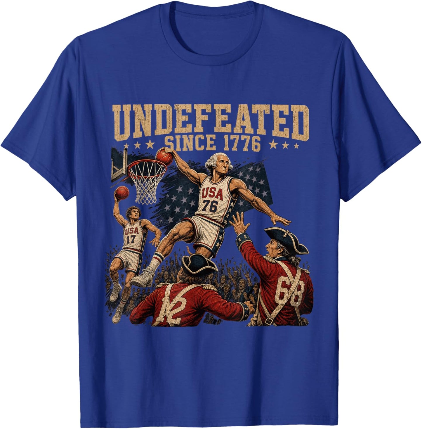 Undefeated Since 1776 America 4th of July Independence Day T-Shirt - T-Shirt | Royal