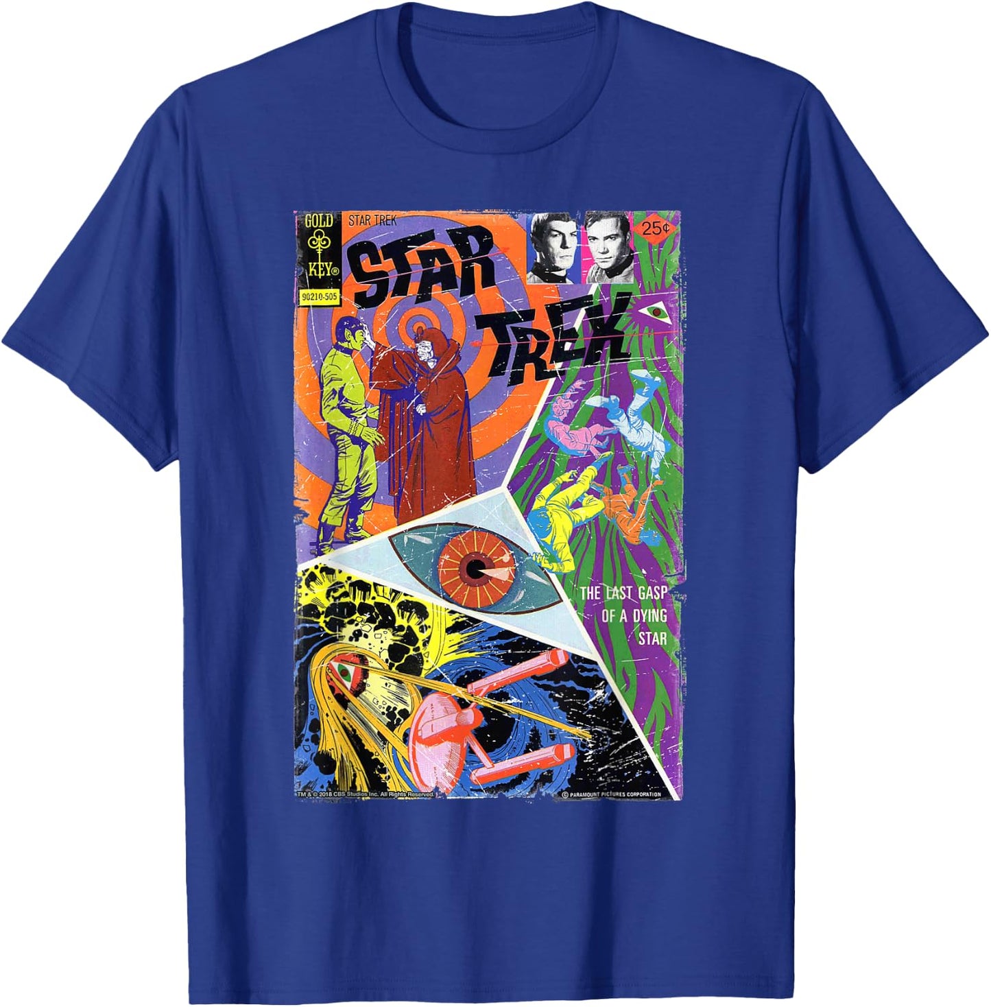 Star Trek Original Series Retro Comic Book Cover T-Shirt - T-Shirt | Royal