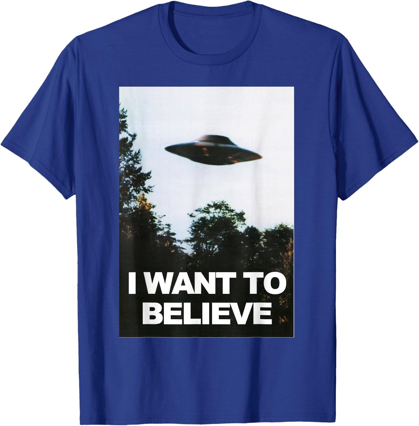 Alien UFO Hunter Shirt I Want To Believe T-Shirt - T-Shirt | Royal