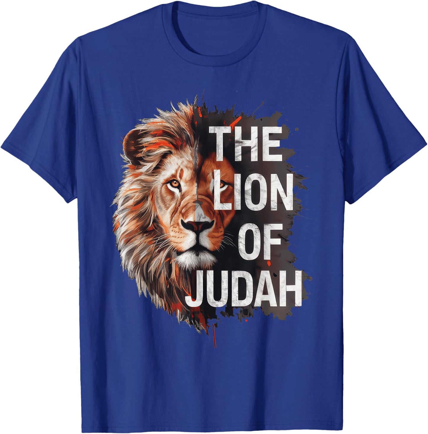 Lion of Judah Christian Cross Religious Faith T-Shirt - T-Shirt | Royal