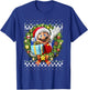 Super Mario 3D Christmas Wreath Present Graphic Short Sleeve T-Shirt - T-Shirt | Royal