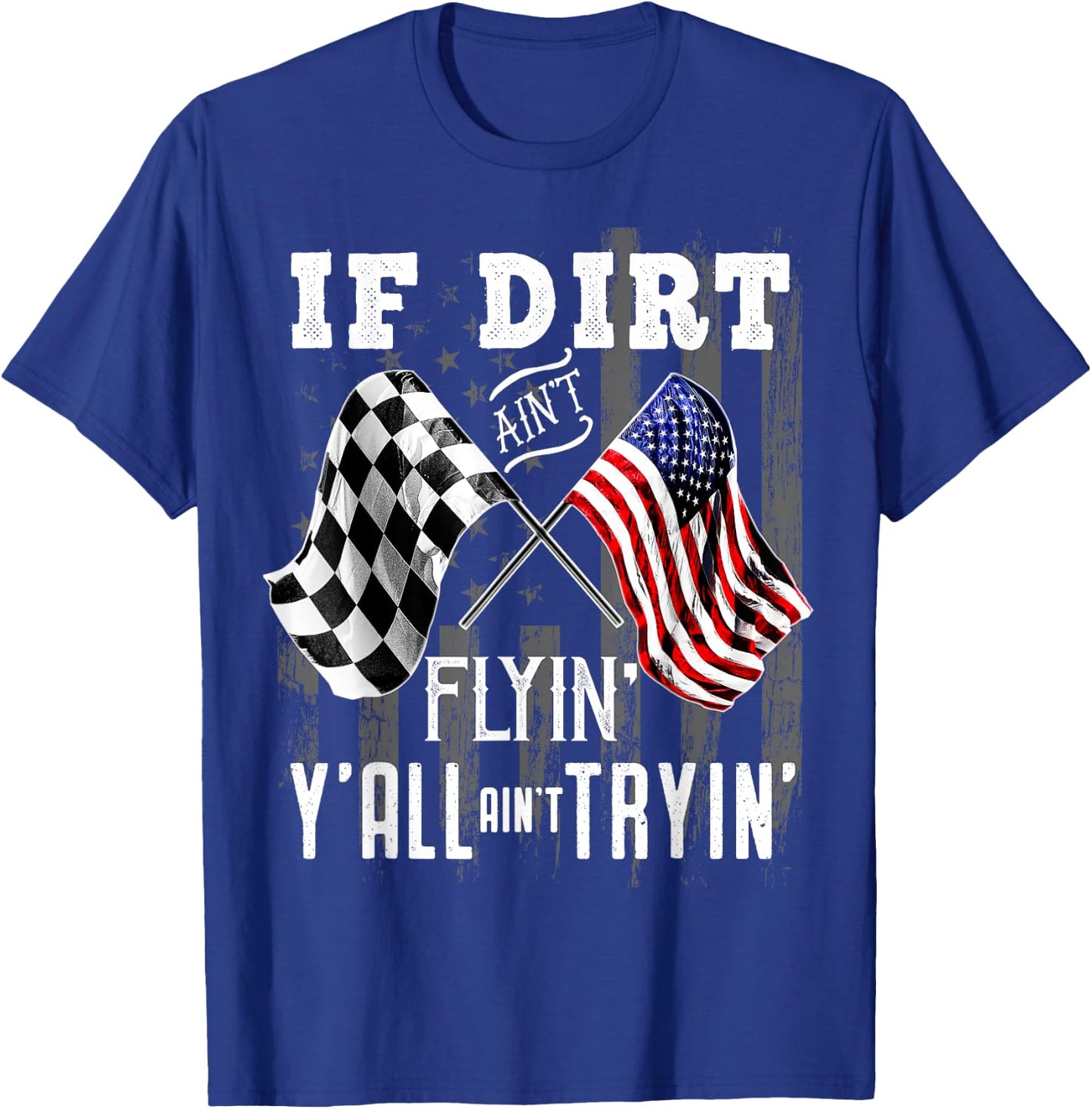 Dirt Track Racing Motocross Stock Car Racing Gift T-Shirt - T-Shirt | Royal