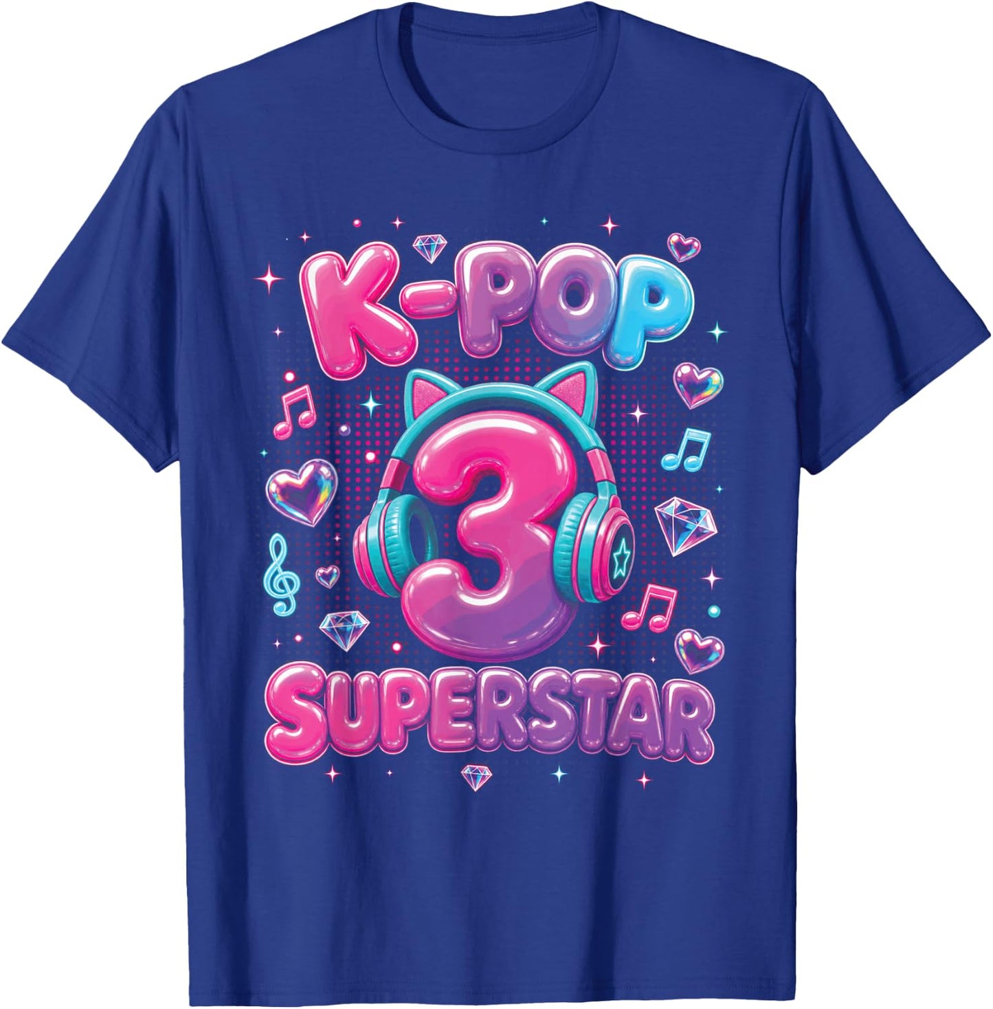 K-Pop 3rd Birthday Girls 3 Year Old Girl T-Shirt - T-Shirt | Royal