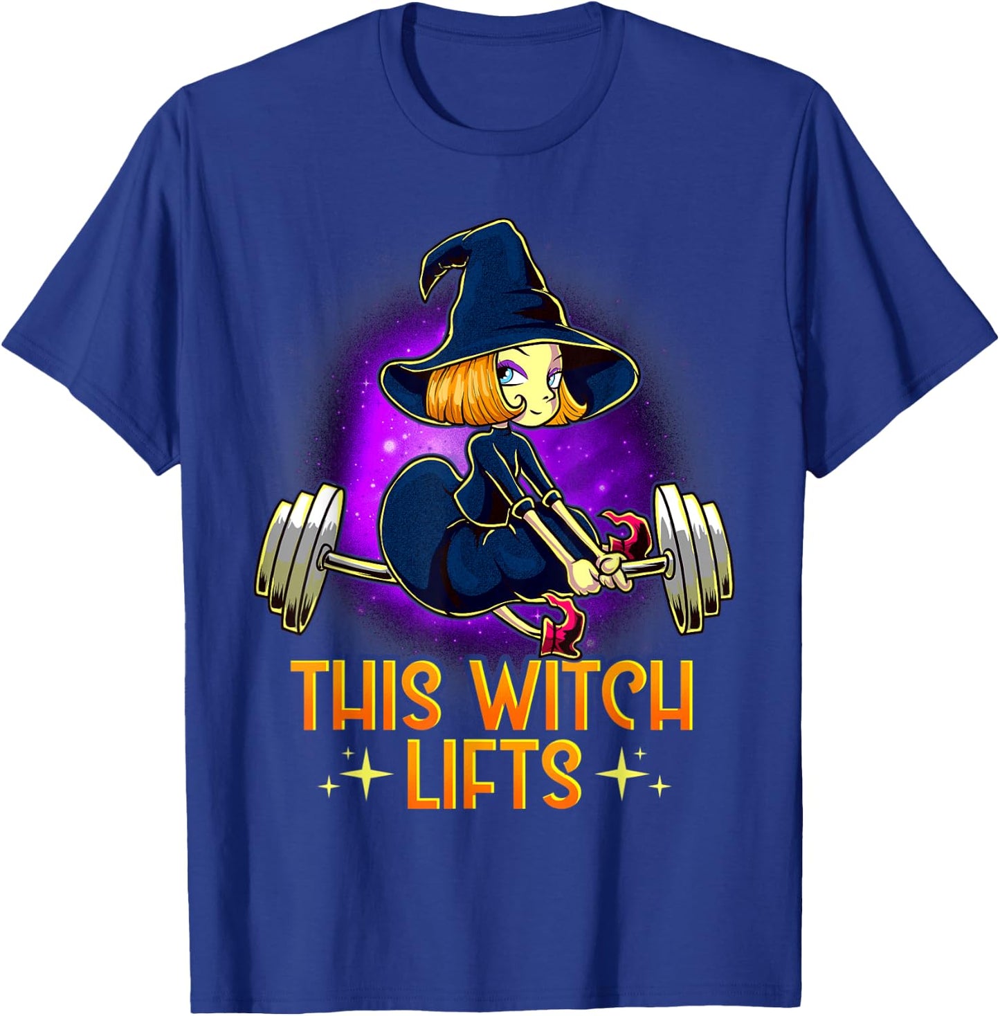 This Witch Lifts Funny Halloween Barbell Fitness Gym Witch T-Shirt - T-Shirt | Royal