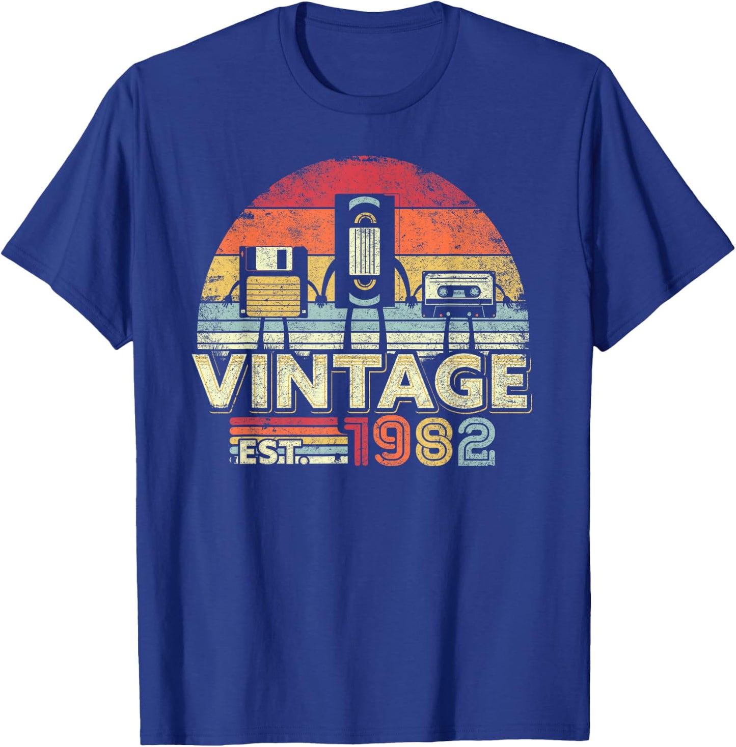 1982 Birthday Vintage Retro Vintage T-Shirt - T-Shirt | Royal