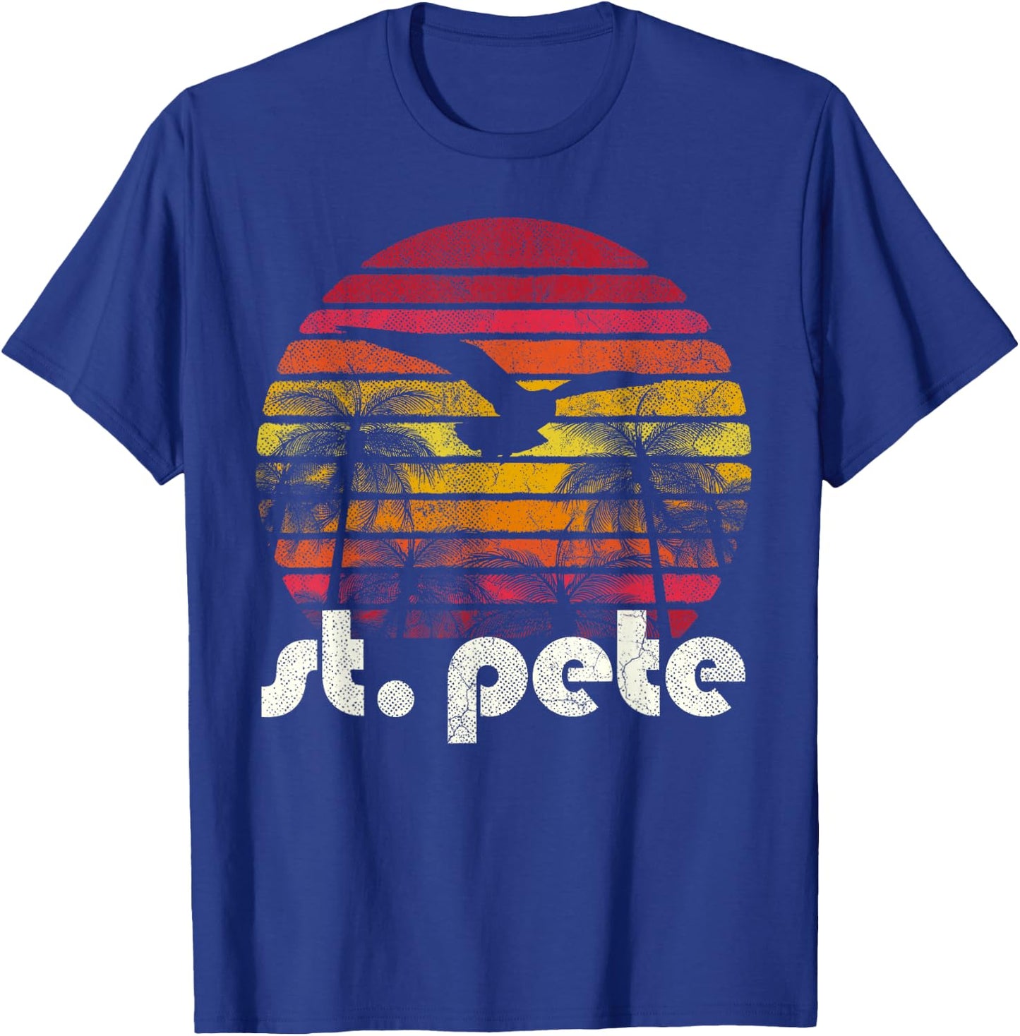 Retro Florida St. Pete Petersburg Men Women Vintage Gift T-Shirt - T-Shirt | Royal