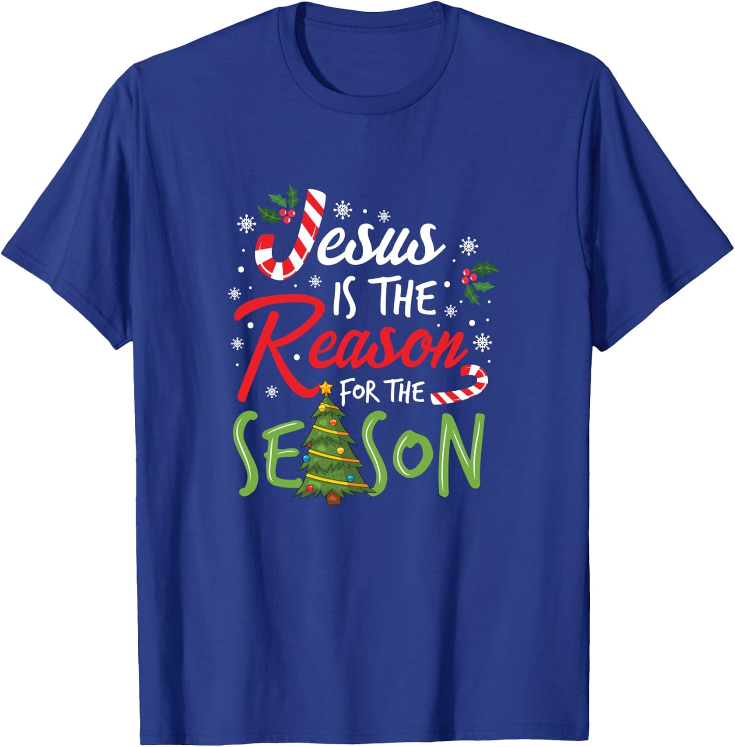 Girls Jesus is The Reason for The Season Christmas Christian T-Shirt - T-Shirt | Royal